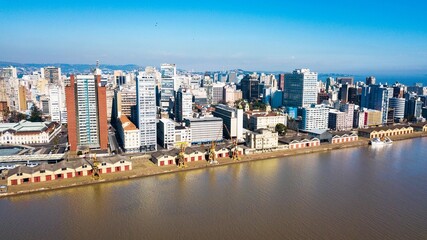 Porto Alegre RS - Aerial view of downtown Porto Alegre, capital of Rio Grande do Sul