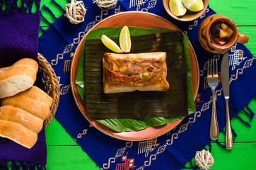 Guatemalan tamales, a traditional dish for Christmas and Saturdays.