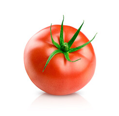 Red tomato isolated on white background