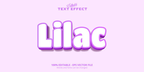 Editable text effect, Lilac text