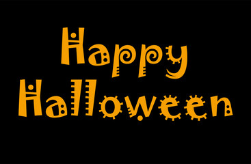 Fototapeta na wymiar Vector illustration on a black background. Happy Halloween concept with space for text, copy space