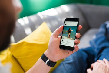 Adult liking posts on social media