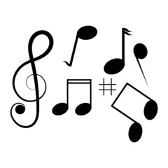 Music note icon on white backgroud,vector illustration