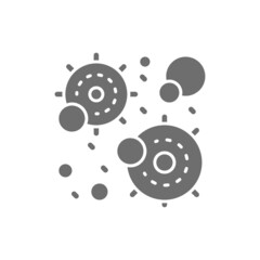 Virus infection, microbe, bacteria grey icon. Isolated on white background