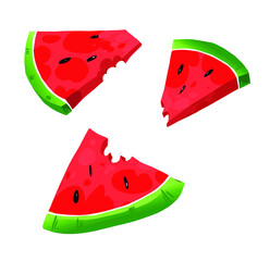 watermelon slice isolated on white