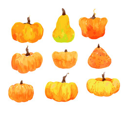set of halloween pumpkins