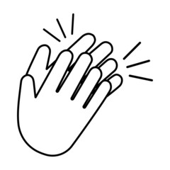 Hand clapping simple line icon on white background,vector illustration