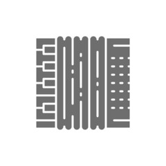 Accordion, bayan grey icon. Isolated on white background