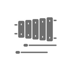 Xylophone, music instrument grey icon. Isolated on white background