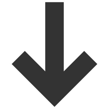 Down direction arrow icon with flat style. Isolated vector down direction arrow icon image, simple style.