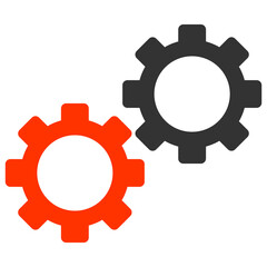 Gear mechanics icon with flat style. Isolated vector gear mechanics icon image, simple style.