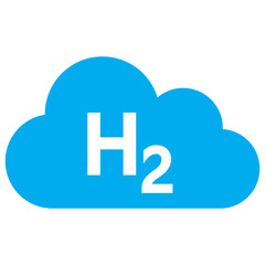 Hydrogen gas icon with flat style. Isolated vector hydrogen gas icon image, simple style.
