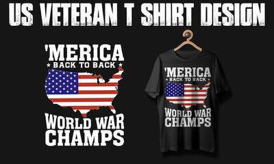 ;Merica Back To Back US Veteran T Shirt Design