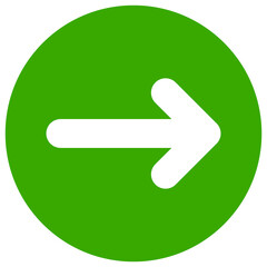 Right direction icon with flat style. Isolated vector right direction icon image, simple style.
