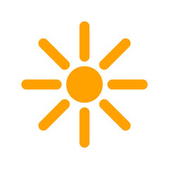 Sunshine icon with flat style. Isolated vector sunshine icon image, simple style.