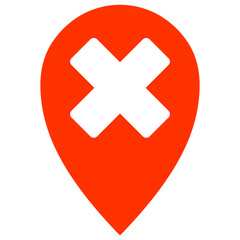 Fototapeta premium Wrong place icon with flat style. Isolated vector wrong place icon image, simple style.