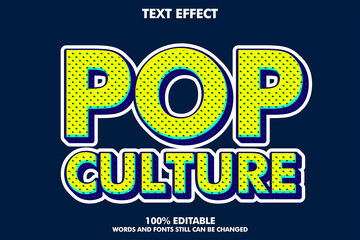 Pop art culture text effect for retro sticker