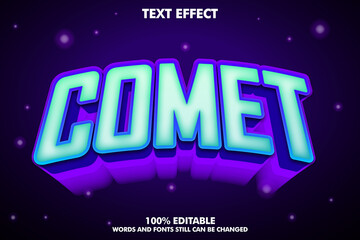 Modern game text effect with space background