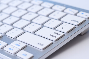 close up of keyboard enter key