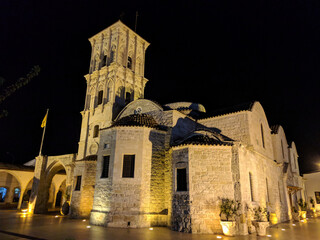 Saint Lazarus Church in Larnaca at night, Cyprus.
