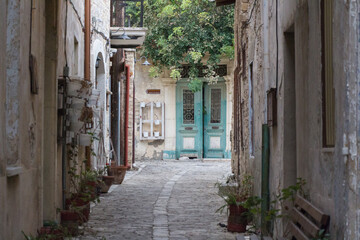 Typical street in village Pano Lefkara, Cyprus.