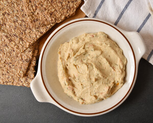 Healthy crackers and hummus