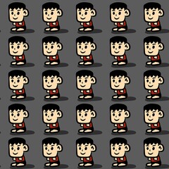 Obraz premium seamless pattern of cute man cartoon