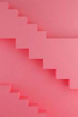 Fototapeta na wymiar Pink modern design template with stairs 3d render. Abstract 3d render mockup. Minimal style. 