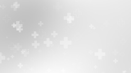 Abstract medical white gray cross pattern background.