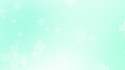 Medical green blue cross pattern healthcare background.