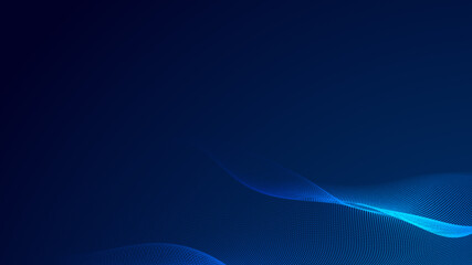 Abstract dot white blue wave gradient texture technology background.