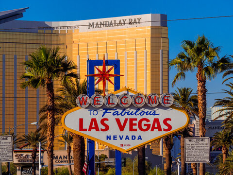 Welcome to Las Vegas sign at Las Vegas Boulevard - LAS VEGAS - NEVADA - OCTOBER 12, 2017 photography