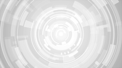 Abstract circle white gray future technology background.
