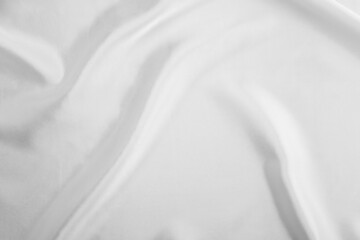 Naklejka premium White cloth background abstract with soft waves, closeup texture of cloth 