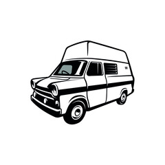 Classic RV camper van isolated vector