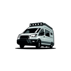 RV camper van isolated vector