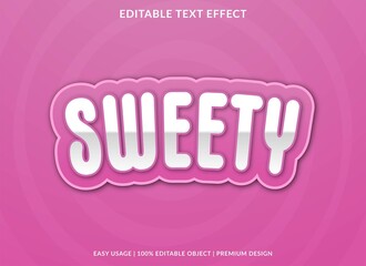 sweety editable text effect template design with abstract style use for business brand and logo