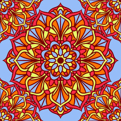 Mandala Round Ornament Seamless Pattern