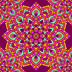 Mandala Round Ornament Seamless Pattern