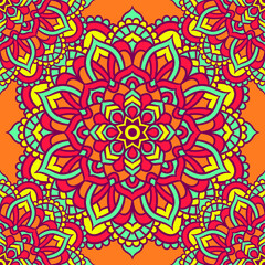 Mandala Round Ornament Seamless Pattern