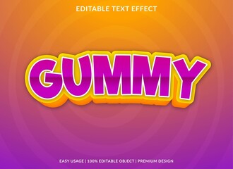 Obraz premium gummy editable text effect template design with abstract style use for business brand and logo