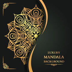 Luxury Mandala Background With Golden Arabesque