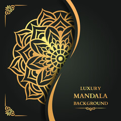 Luxury Mandala Background With Golden Arabesque