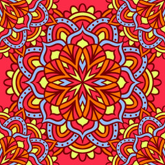 Mandala Round Ornament Seamless Pattern