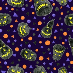 Halloween seamless pattern with a pumpkins. For printing fabric, Wallpaper, packaging, wrapping paper, greeting cards and invitations.