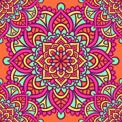 Mandala Round Ornament Seamless Pattern