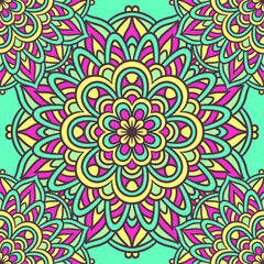 Mandala Round Ornament Seamless Pattern