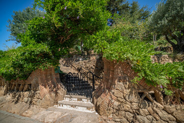 Vista panorámica del Parque Güell de Barcelona, ​​Cataluña, España.	