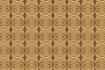 Seamless multicolored brown circle abstract pattern. simple texture in horizontal layout.