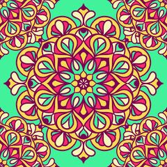 Mandala Round Ornament Seamless Pattern